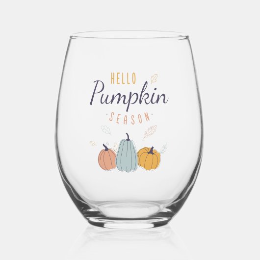 hallo Pumpkin Season Wijnglas Zonder Voet (Voorkant)