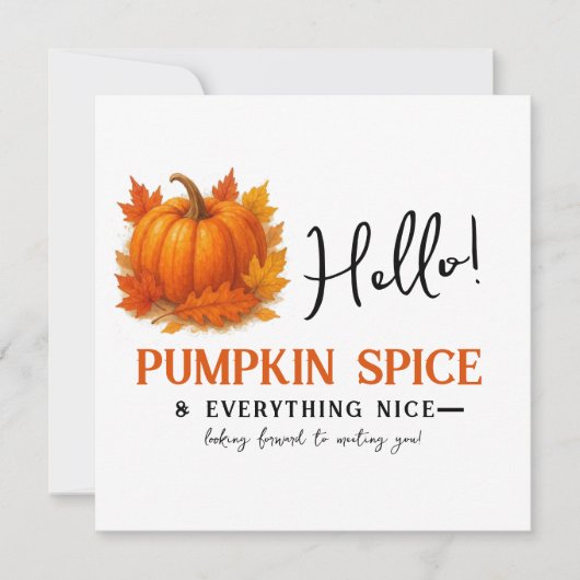 Hallo Pumpkin Spice & Alles Nice Buurvrouw Aankondiging (Voorkant)