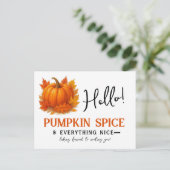 Hallo Pumpkin Spice & Everything Leuke buurman Aankondigingskaart (Staand voorkant)