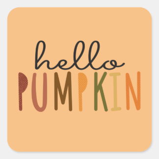 hallo Pumpkin-Sticker Vierkante Sticker