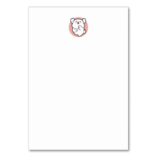 Hallo Pup a! – Happy White Dog Cartoon Design Kaart (Achterkant)