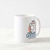 Hallo Pup a! – Happy White Dog Cartoon Design Koffiemok (Voorkant rechts)