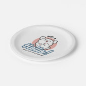 Hallo Pup a! – Happy White Dog Cartoon Design Papieren Bordje (Gekanteld)