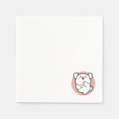 Hallo Pup a! – Happy White Dog Cartoon Design Servet (Voorkant)