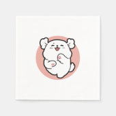 Hallo Pup a! – Happy White Dog Cartoon Design Servet (Voorkant)