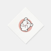 Hallo Pup a! – Happy White Dog Cartoon Design Servet (Hoek)