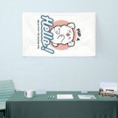 Hallo Pup a! – Happy White Dog Cartoon Design Spandoek (Beurs)