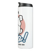 Hallo Pup a! – Happy White Dog Cartoon Design Thermosbeker (Geroteerd rechts)