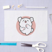 Hallo Pup a! – Happy White Dog Cartoon Design Tissuepapier (Craft)