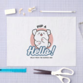 Hallo Pup a! – Happy White Dog Cartoon Design Tissuepapier (Craft)