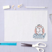 Hallo Pup a! – Happy White Dog Cartoon Design Tissuepapier (Craft)