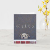 Hallo Puppy popping up to say! Kaart (Gele Bloem)