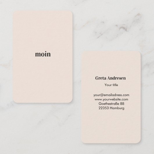 Hallo Pure Moin/Moin Visitekaartje (Voorkant / Achterkant)