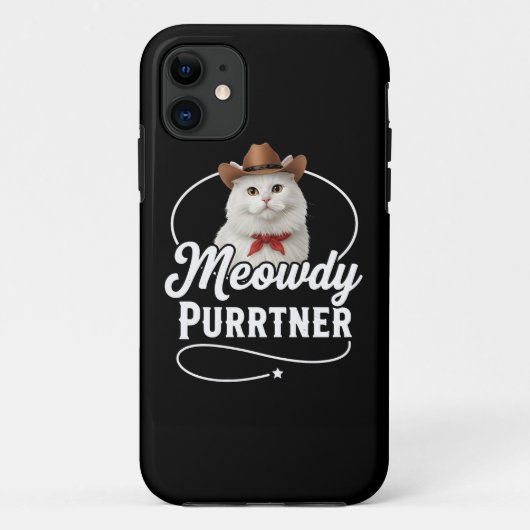 Hallo Purrtner Grappige Kat Cowboy Western Pun Ont Case-Mate iPhone Case (Achterkant)