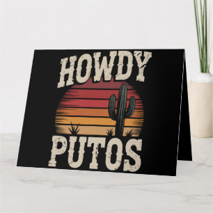 Hallo Putos Grappige Cactus Retro Vintage Bedankkaart