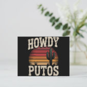 Hallo Putos Grappige Cactus Retro Vintage Briefkaart (Staand voorkant)