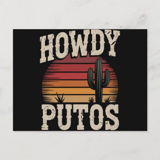 Hallo Putos Grappige Cactus Retro Vintage Briefkaart (Voorkant)