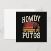 Hallo Putos Grappige Cactus Retro Vintage Kaart (Voorkant / Achterkant)