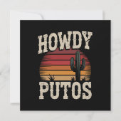 Hallo Putos Grappige Cactus Retro Vintage Kaart (Voorkant)
