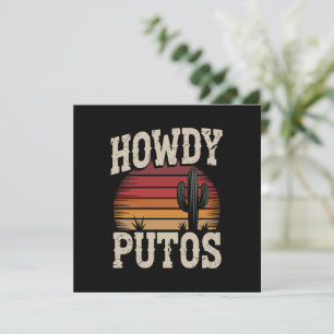 Hallo Putos Grappige Cactus Retro Vintage Kaart