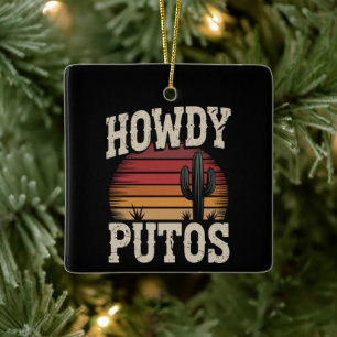 Hallo Putos Grappige Cactus Retro Vintage Keramisch Ornament