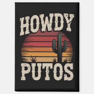 Hallo Putos Grappige Cactus Retro Vintage Magneet