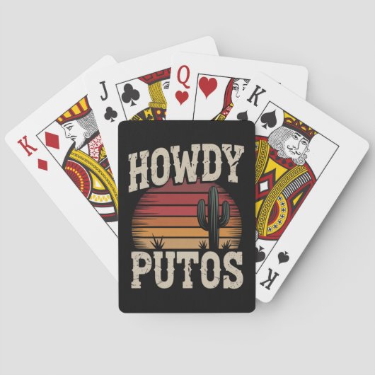 Hallo Putos Grappige Cactus Retro Vintage Pokerkaarten (Achterkant)