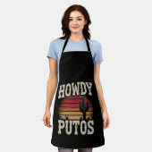 Hallo Putos Grappige Cactus Retro Vintage Schort (Gedragen)