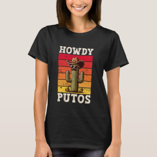 Hallo Putos Grappige Cactus Vintage Western Cowboy T-shirt