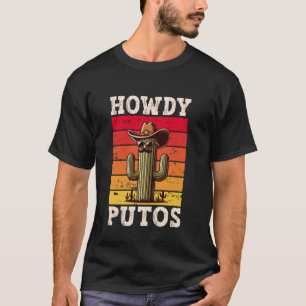 Hallo Putos Grappige Cactus Vintage Western Cowboy T-shirt