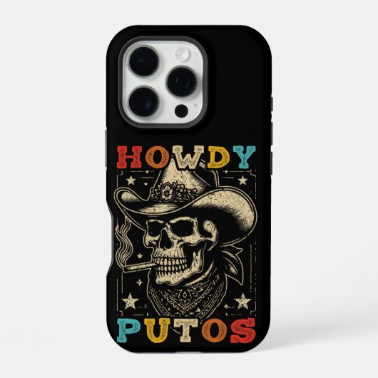 Hallo Putos Grappige Schedel Retro Vintage iPhone Hoesje (Achterkant)