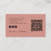 Hallo QR-code sociale media terracotta Visitekaartje (Achterkant)