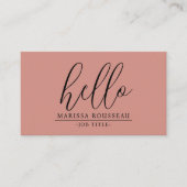 Hallo QR-code sociale media terracotta Visitekaartje (Voorkant)