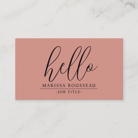 Hallo QR-code sociale media terracotta Visitekaartje (Voorkant)