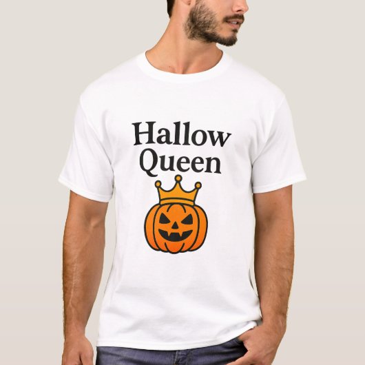 Hallo Queen Funny Halloween Kostuum Shirt (Voorkant)