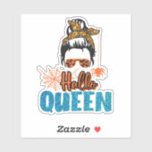 Hallo Queen - Messy Bun Vrouw met Spider Sticker (Vel)