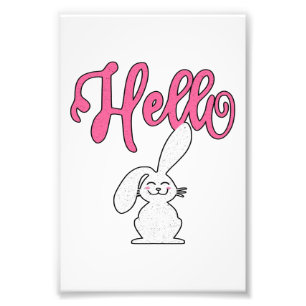 hallo Rabbit Bunny   Cute Bunny Lovers Gift Foto Afdruk