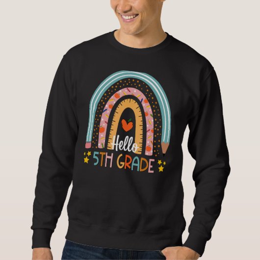 Hallo Rainbow 5th Grade Teacher Eerste Dag Trui (Voorkant)