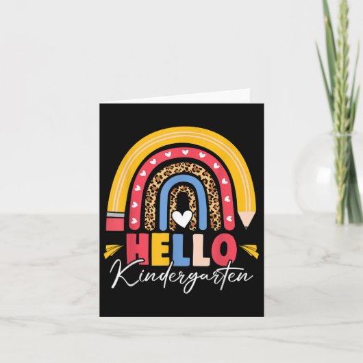 Hallo Rainbow Pencil Leopard Kaart (Voorkant)