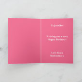 Hallo Raspberry Pink 20 persoonlijke verjaardag Kaart (Binnen)