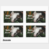 hallo rechthoekige sticker (Vel)