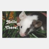 hallo rechthoekige sticker (Voorkant)