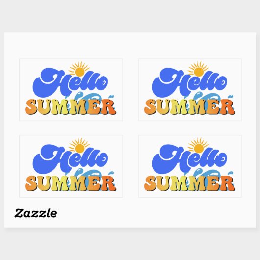 hallo rechthoekige sticker (Vel)