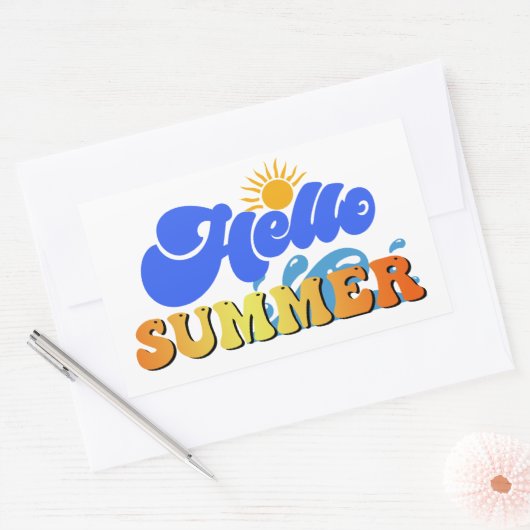 hallo rechthoekige sticker (Envelop)