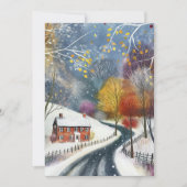 Hallo Red Brick House in de sneeuw Kaart (Voorkant)