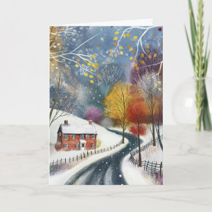 Hallo Red Brick House in Snow Kaart