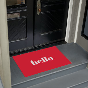 hallo Red Welkom Mat