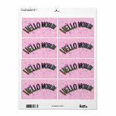 Hallo regenboog Etiket (Full Sheet)