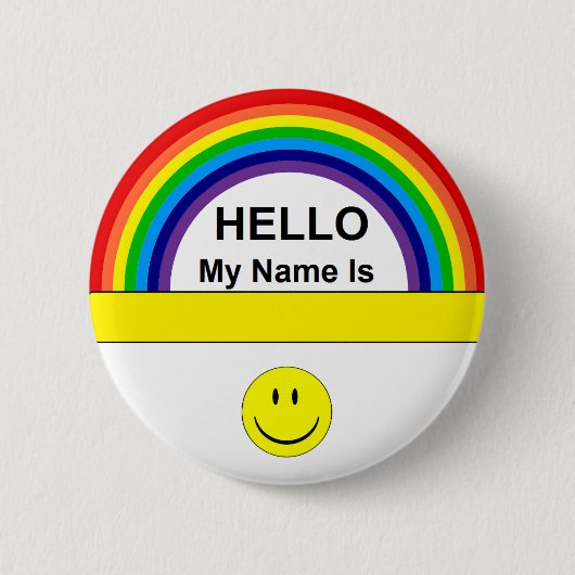 hallo regenboogButton Ronde Button 5,7 Cm (Voorkant)