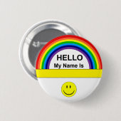 hallo regenboogButton Ronde Button 5,7 Cm (Voorkant /achterkant)